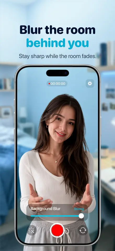 Roomless real-time background blur control