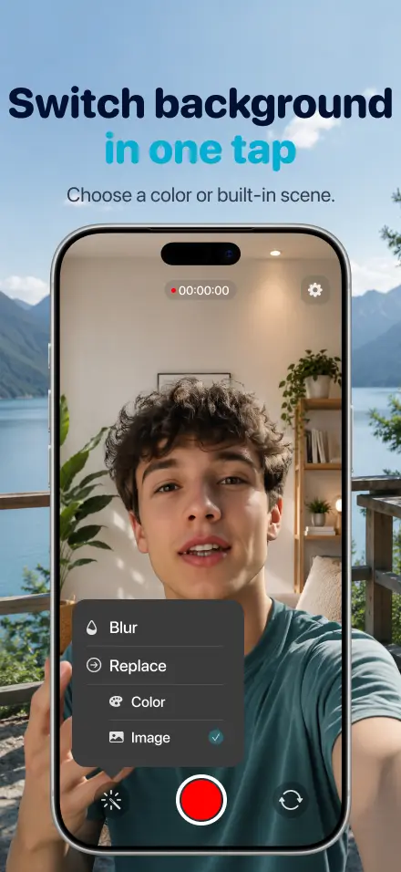 Roomless one-tap background replacement